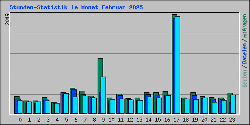 Stunden-Statistik im Monat Februar 2025
